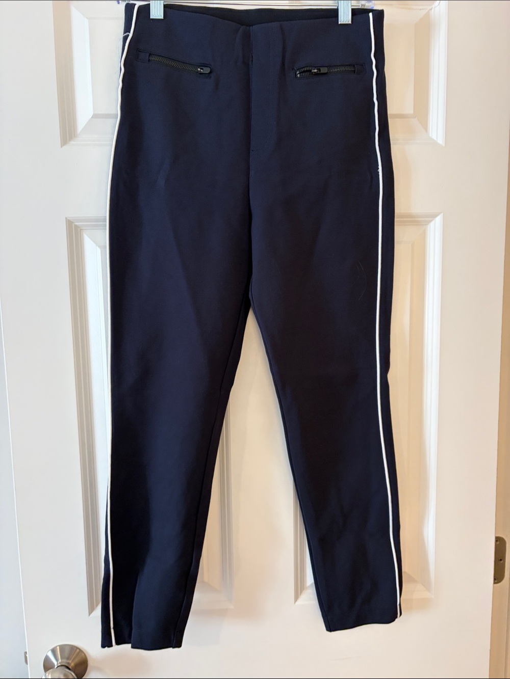 Spanx women Navy Side-Stripe Pants